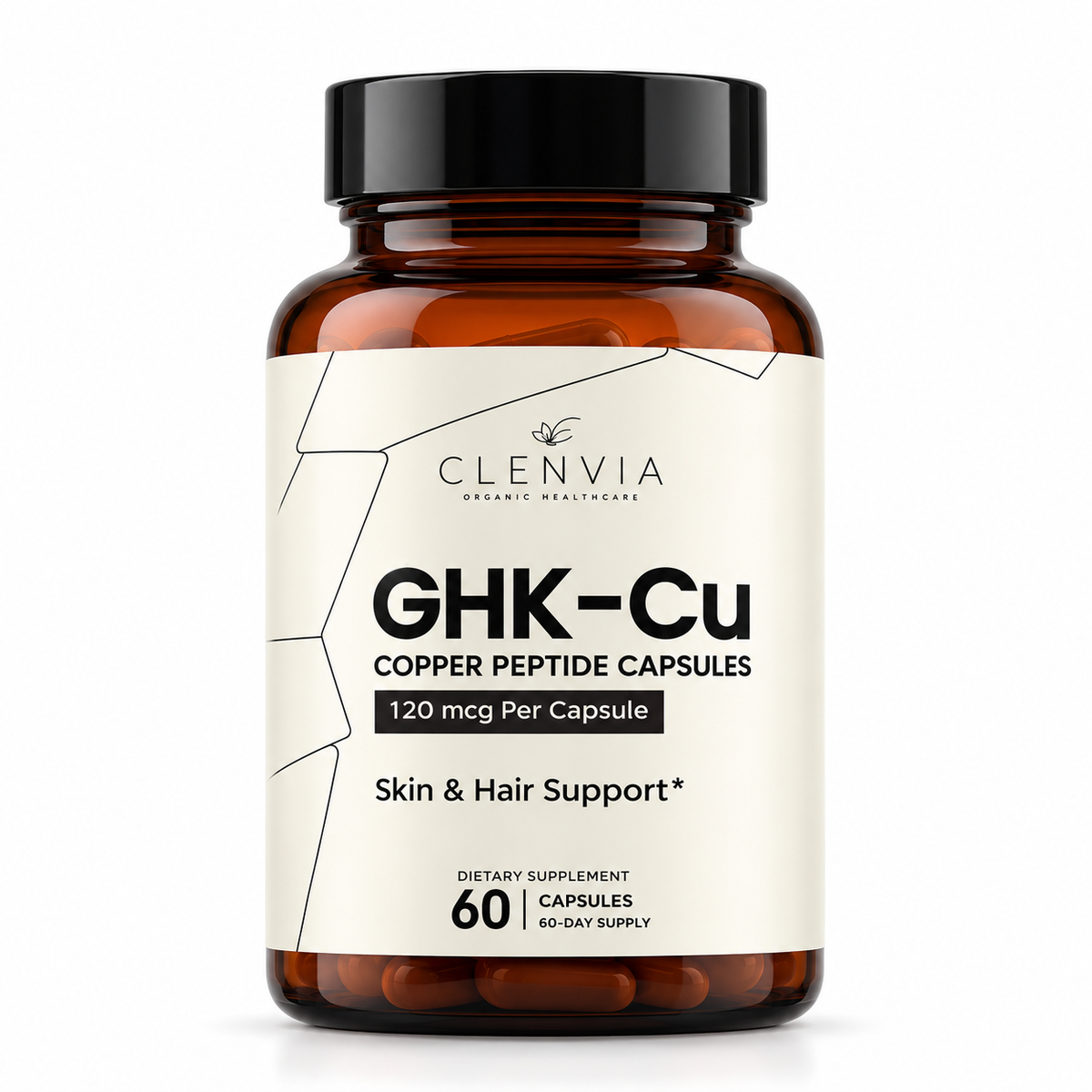 Clenvia GHK-Cu Copper Peptide – 120 mcg – 60 Capsules