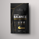 Black package of Clenvia Feminine Balance Gummies for Women on a gray background